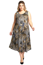 Luna jurk lois ronde hals blue grijs