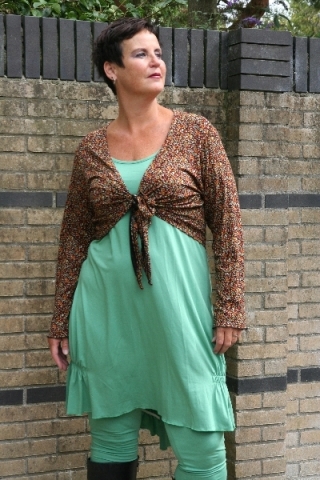Tuniek mouwloos met elastiek details | 78022-10groe1&nbsp;