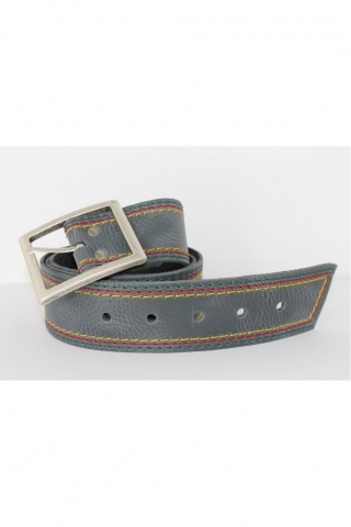 Riem leer 5 cm breed kontrast stikse | 33-13grij135cm&nbsp;