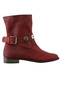 Laars Babouche kort suede riempje | BAB01rood/donks44&nbsp;