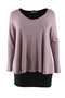 Shirt Zizzi dubbellaags | O10246-Bviol/zwarS=42-44&nbsp;