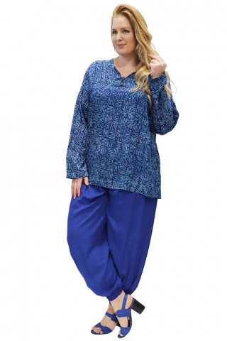 Blouse Jennifer Luna Serena wijd | Jennifer04blue/stic42-48&nbsp;