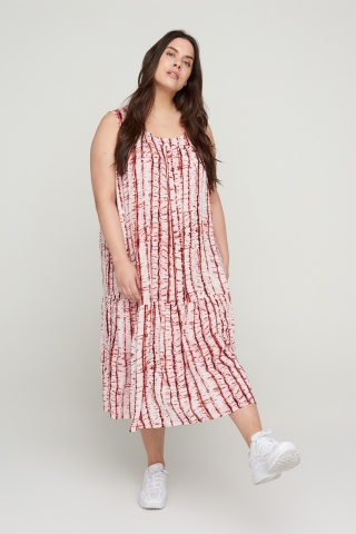 Zizzi maxi jurk MAMALIE rood print | M58543C910S&nbsp;