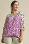 Zhenzi blouse MIXIE patchwork | 2510058peac/2390S=42-44&nbsp;