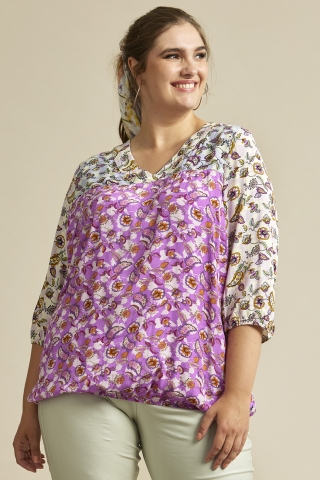 Zhenzi blouse MIXIE patchwork | 25100584402S=42-44&nbsp;