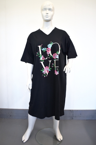 Slaapshirt big size love korte mouw | 711maribig&nbsp;