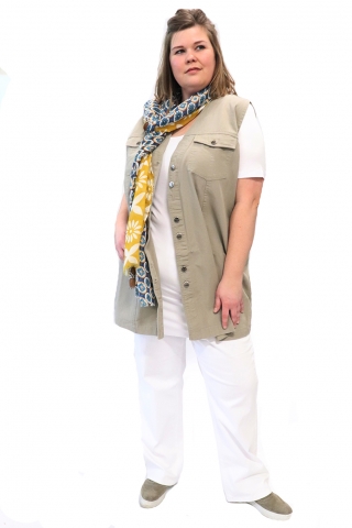 Ellenbee gilet lang canvas | 4490kakiS&nbsp;