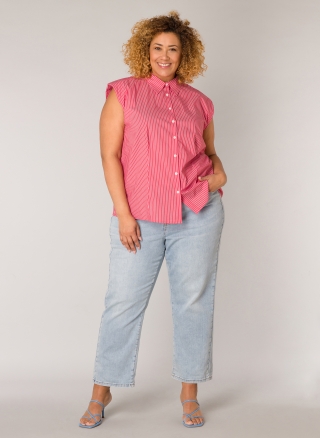 YESTA mousloze streep blouse | A0028186017X-0(44)&nbsp;