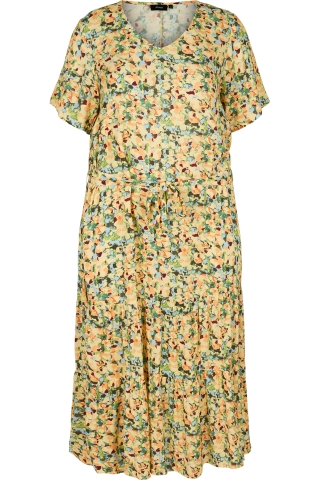 Zizzi jurk brede ruche strook VWISMA | V00036ByellXXXL&nbsp;