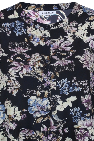 Zhenzi tuniek MARIN bloemprint | 2304536navy/5790M=46-48&nbsp;