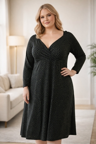 COLLETTA jurk overslag hals | 90000911330X-0(44)&nbsp;