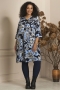 ZHENZI jurk ORENE V hals print | 2407555NAVY/5790M=46-48&nbsp;