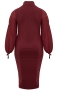 Mat fashion jurk brei voile pofmouw | 78017021BLACL=52-54&nbsp;