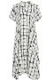 Mat fashion jurk lange splitten | 79017026BLAC/WHITM=48-50&nbsp;