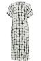 Mat fashion jurk lange splitten | 79017026BLAC/WHITM=48-50&nbsp;