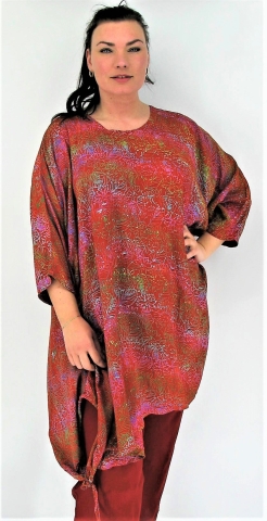 Luna Serena tuniek ebony batik | ebony65rood/purp46-60 big&nbsp;