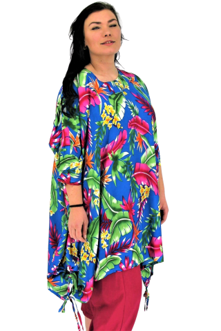 Luna Serena tuniek ebony grote print | ebony66blue/pink46-60 big&nbsp;