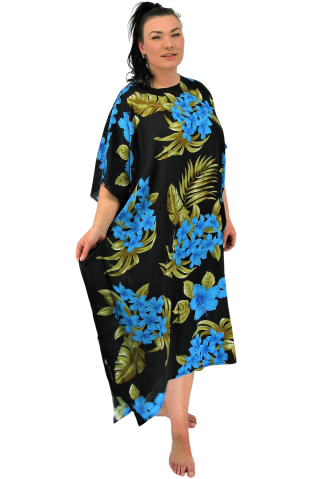 Luna Serena jurk kaftan bloem | kaftan52blac/blue46-56&nbsp;