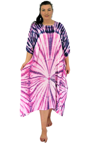 Luna Serena jurk kaftan batik | kaftan62pink/blue46-56&nbsp;