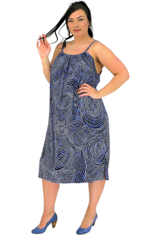 Luna Serena jurk karin print | karin03blue/whit44-52&nbsp;
