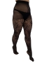 Leaf Pattern Sheer Curvy Tights | 31280033blac/leaf44-46(XL)&nbsp;