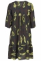 Studio jurk Yrsa lang ruche rand | S235805brow/greeM=46/48&nbsp;