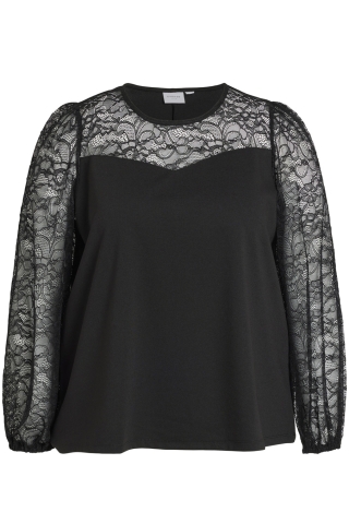 EVOKED VILA kant blouse VISTASIA | 14090393BLAC46&nbsp;