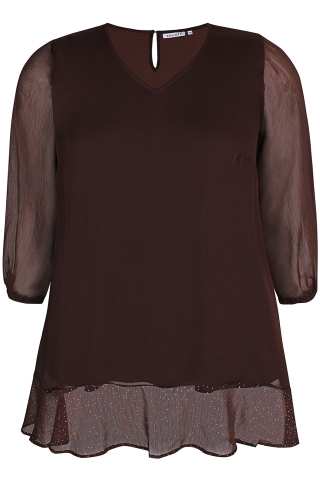 ZHENZI tuniek voile glansrand | 24102320408S=42-44&nbsp;
