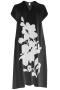 Mat fashion jurk bloemprint opdruk | 81017053BLAC/WHITM=48-50&nbsp;