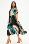 Mat fashion jurk grote print | 81017113BLACS=44-46&nbsp;