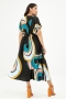 Mat fashion jurk grote print | 81017113BLACS=44-46&nbsp;