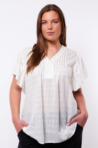 Exxcellent blouse Jaylee ruche mouw | 24ZQE06E01144&nbsp;