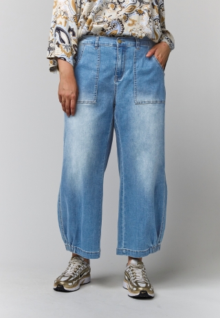 Gozzip baggy broek elastiek detail | 9904-1blac42&nbsp;