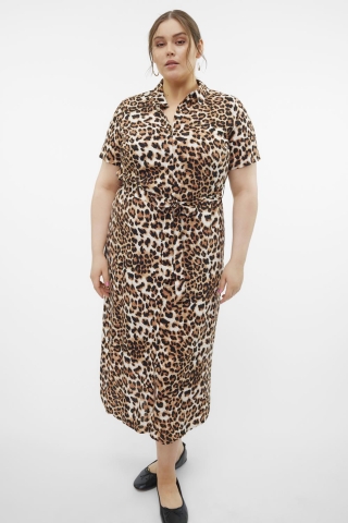 VERO MODA curve ECO jurk EASY | 10300128TAN/LEO44&nbsp;