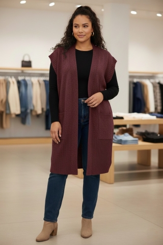 No.1 by OX mouwloos vest lang | 62629-C6025L=50-52&nbsp;