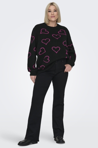 ONLY trui HAPPIE hartjes | 15337138BLAC/HEARS=42/44&nbsp;