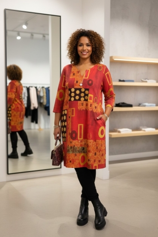 Ophilia jurk Yara cotton dessin | Yara 23W cottonblue/mix3=46&nbsp;