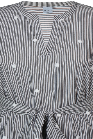 ZHENZI jurk Gera streep bloem | 200748BLACXXL=58&nbsp;