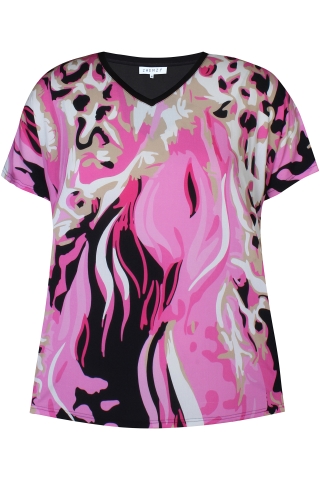 ZHENZI shirt print voor V hals | 200097rozeS=42-44&nbsp;