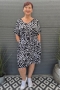 Bagoes jurk v-hals ceintuur streep | B002014P-6coba/witM=46-48&nbsp;