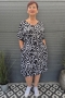 Bagoes jurk v-hals ceintuur streep | B002014P-6coba/witM=46-48&nbsp;