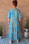 Bagoes lange jurk ruche | B002018P-7turq/limeM=46-48&nbsp;