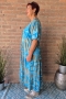 Bagoes lange jurk ruche | B002018P-7turq/limeM=46-48&nbsp;