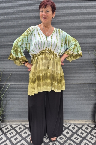 Bagoes batik tuniek | B005010olij/wit46-48&nbsp;