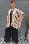 Bagoes kimono kort vogel print | B003011V2zand/paarBig Size&nbsp;