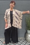Bagoes kimono kort vogel print | B003011V2zand/paarBig Size&nbsp;