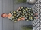 Bagoes jurk lang palmboom v-hals | B003012Pwit/olijBig Size&nbsp;