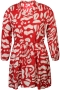 ZHENZI rode print jurk Oney | 200926TAREM=46-48&nbsp;