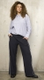 ZHENZI streep sweaterbroek met bies | 201032NAVYS=42-44&nbsp;