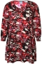 ZHENZI bloem print v-hals jurk Saki | 201026maroM=46-48&nbsp;